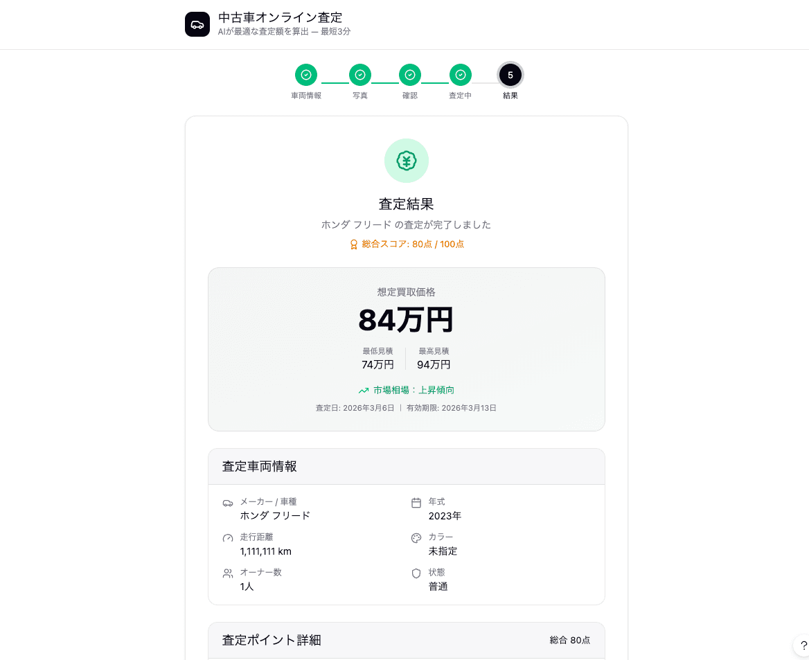 中古車オンライン査定